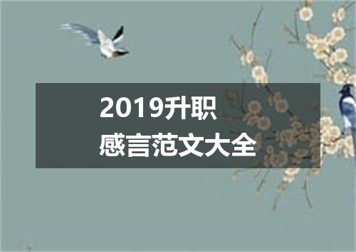 2019升职感言范文大全