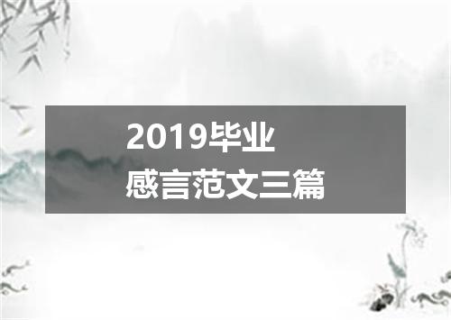2019毕业感言范文三篇