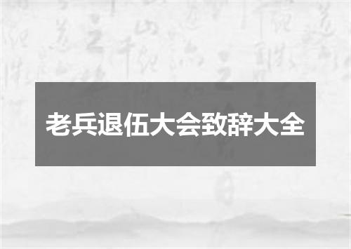 老兵退伍大会致辞大全