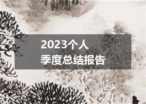 2023个人季度总结报告