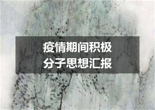 疫情期间积极分子思想汇报