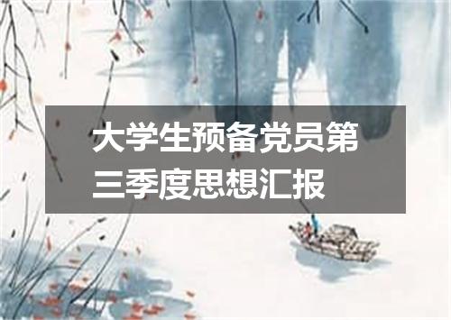 大学生预备党员第三季度思想汇报