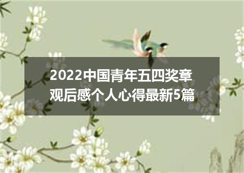 2022中国青年五四奖章观后感个人心得最新5篇