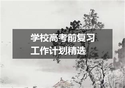 学校高考前复习工作计划精选