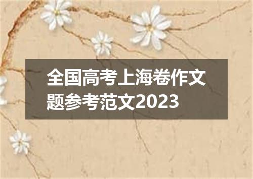 全国高考上海卷作文题参考范文2023