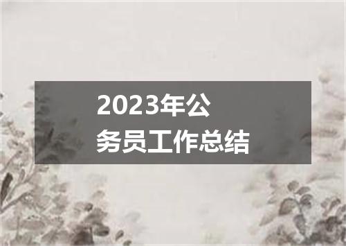 2023年公务员工作总结