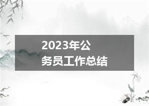 2023年公务员工作总结