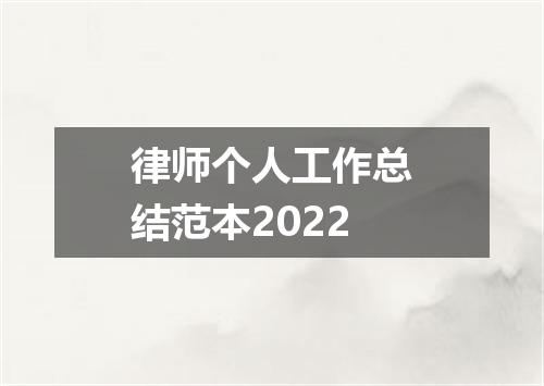 律师个人工作总结范本2022