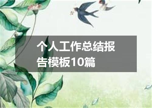 个人工作总结报告模板10篇