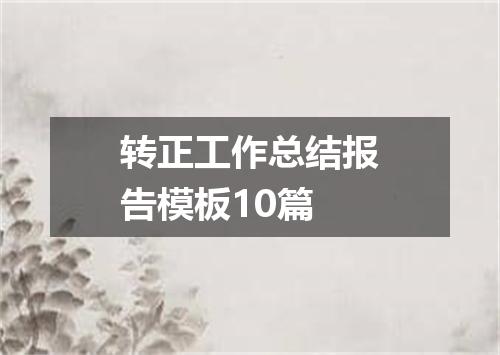 转正工作总结报告模板10篇