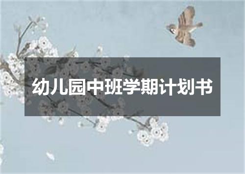幼儿园中班学期计划书
