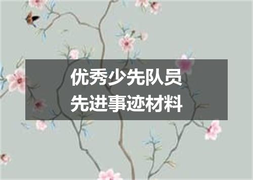优秀少先队员先进事迹材料