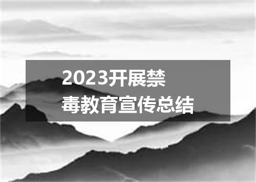 2023开展禁毒教育宣传总结