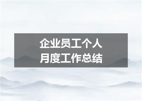 企业员工个人月度工作总结