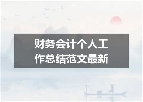 财务会计个人工作总结范文最新