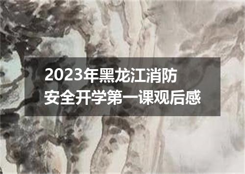 2023年黑龙江消防安全开学第一课观后感