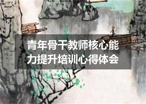 青年骨干教师核心能力提升培训心得体会