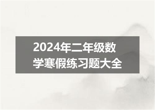 2024年二年级数学寒假练习题大全