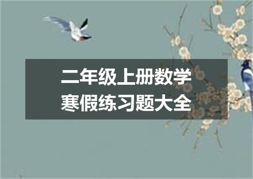 二年级上册数学寒假练习题大全