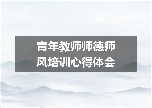 青年教师师德师风培训心得体会