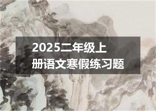 2025二年级上册语文寒假练习题
