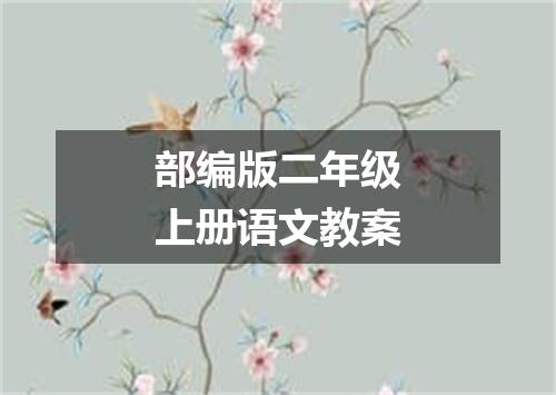 部编版二年级上册语文教案