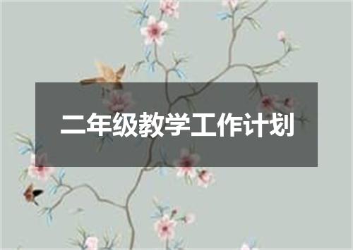 二年级教学工作计划