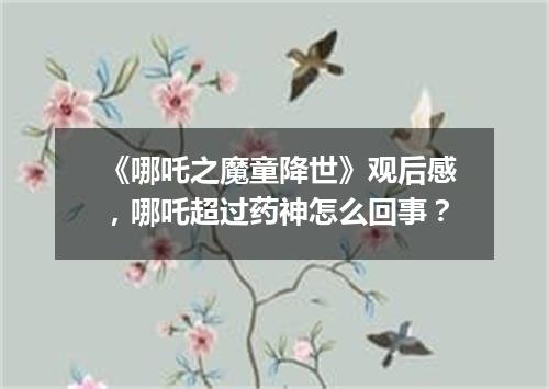 《哪吒之魔童降世》观后感，哪吒超过药神怎么回事？