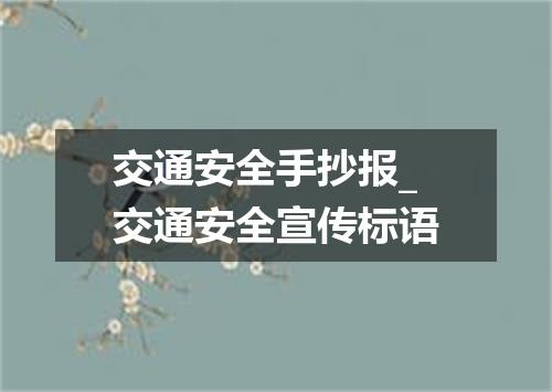 交通安全手抄报_交通安全宣传标语