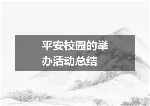 平安校园的举办活动总结