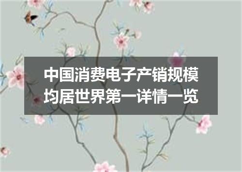 中国消费电子产销规模均居世界第一详情一览