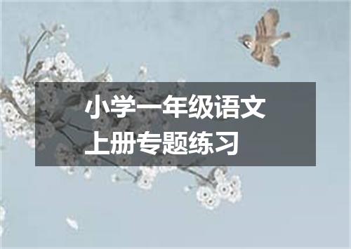小学一年级语文上册专题练习