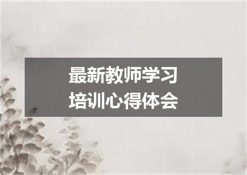最新教师学习培训心得体会