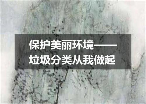 保护美丽环境——垃圾分类从我做起