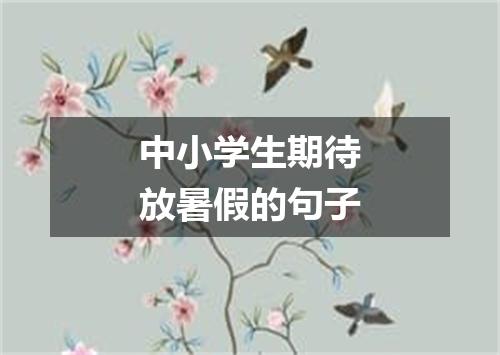 中小学生期待放暑假的句子