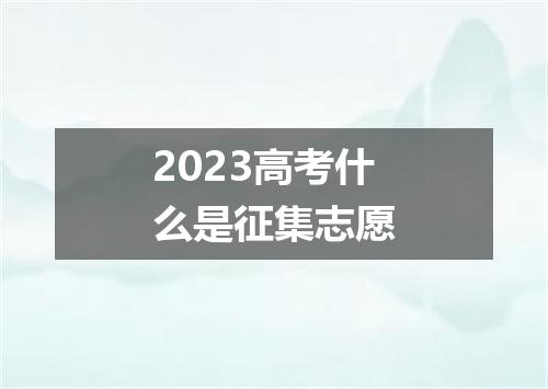 2023高考什么是征集志愿