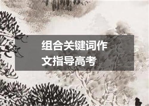 组合关键词作文指导高考