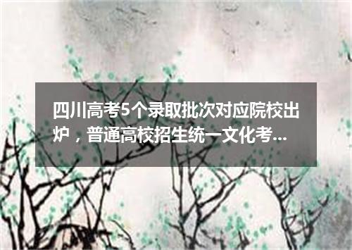 四川高考5个录取批次对应院校出炉,普通高校招生统一文化考试即将举行!