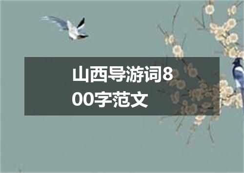 山西导游词800字范文