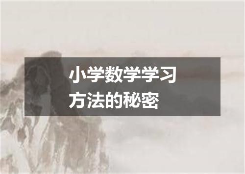 小学数学学习方法的秘密