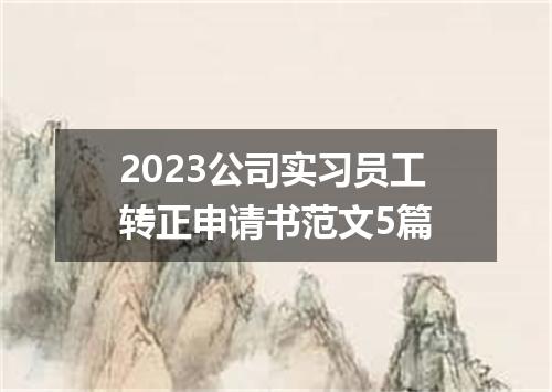 2023公司实习员工转正申请书范文5篇