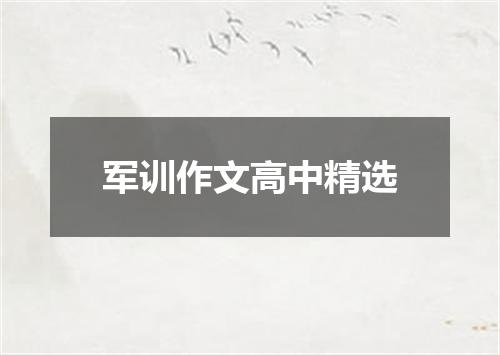 军训作文高中精选