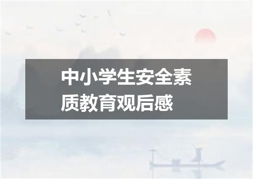 中小学生安全素质教育观后感