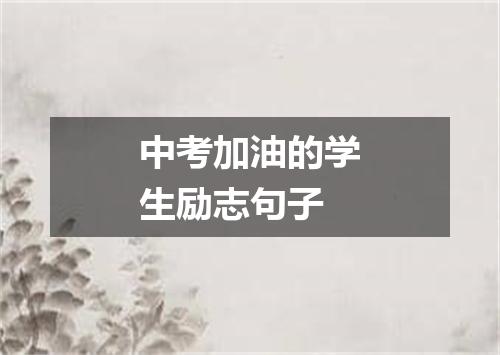 中考加油的学生励志句子