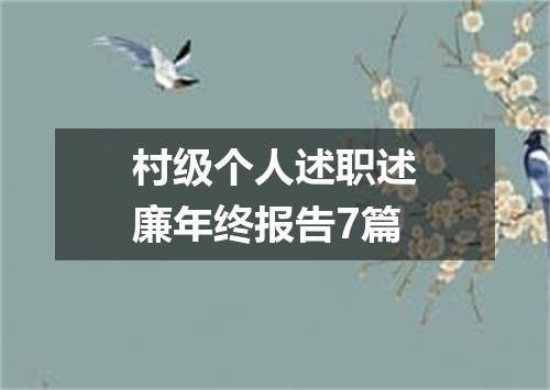 村级个人述职述廉年终报告7篇