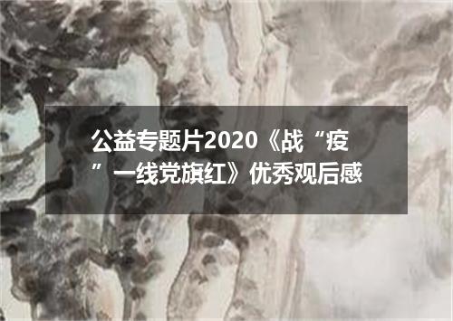 公益专题片2020《战“疫”一线党旗红》优秀观后感