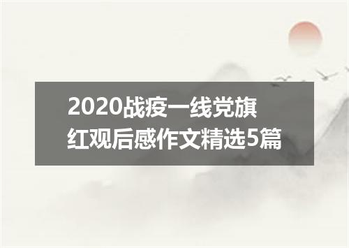 2020战疫一线党旗红观后感作文精选5篇