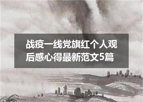 战疫一线党旗红个人观后感心得最新范文5篇