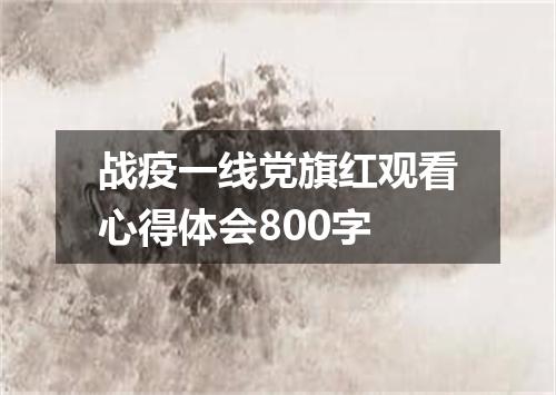 战疫一线党旗红观看心得体会800字