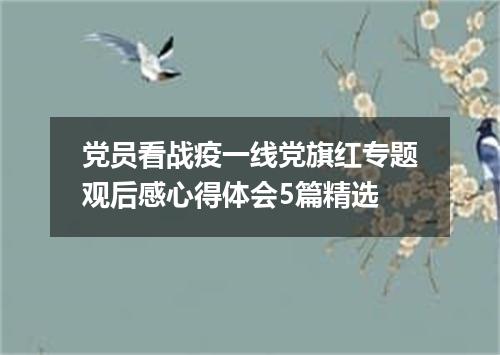 党员看战疫一线党旗红专题观后感心得体会5篇精选